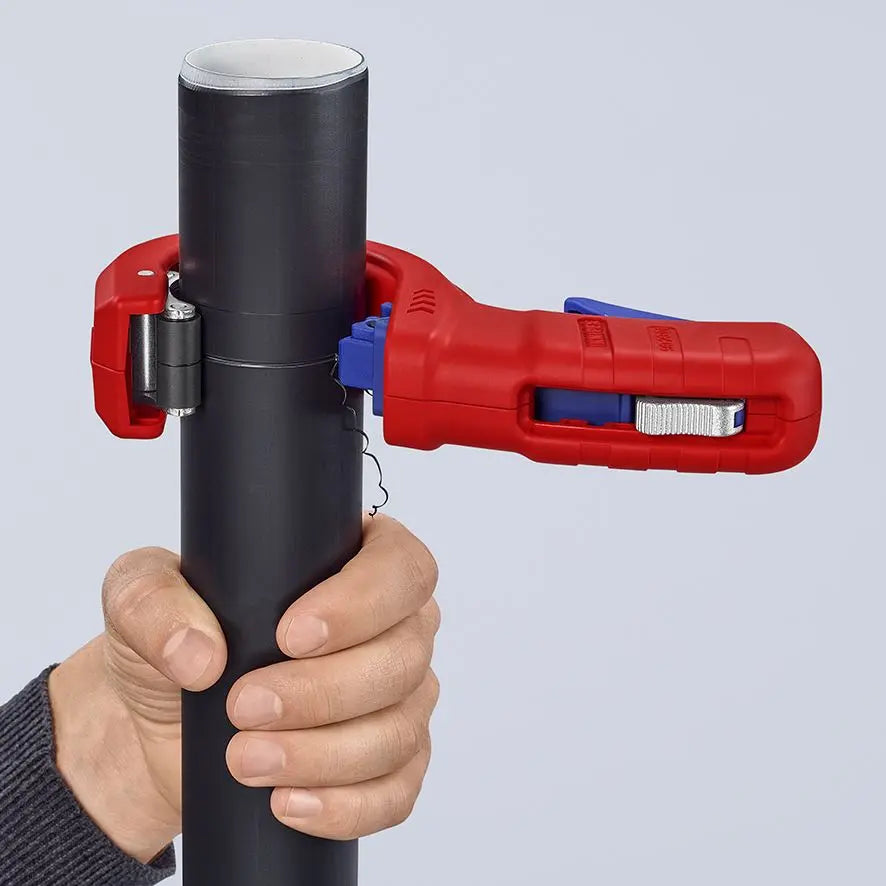 KNIPEX Pipe Cutter DP50 for Plastic Drain Pipes Cut and Chamfer 50mm Capacity 90 23 01 BK 