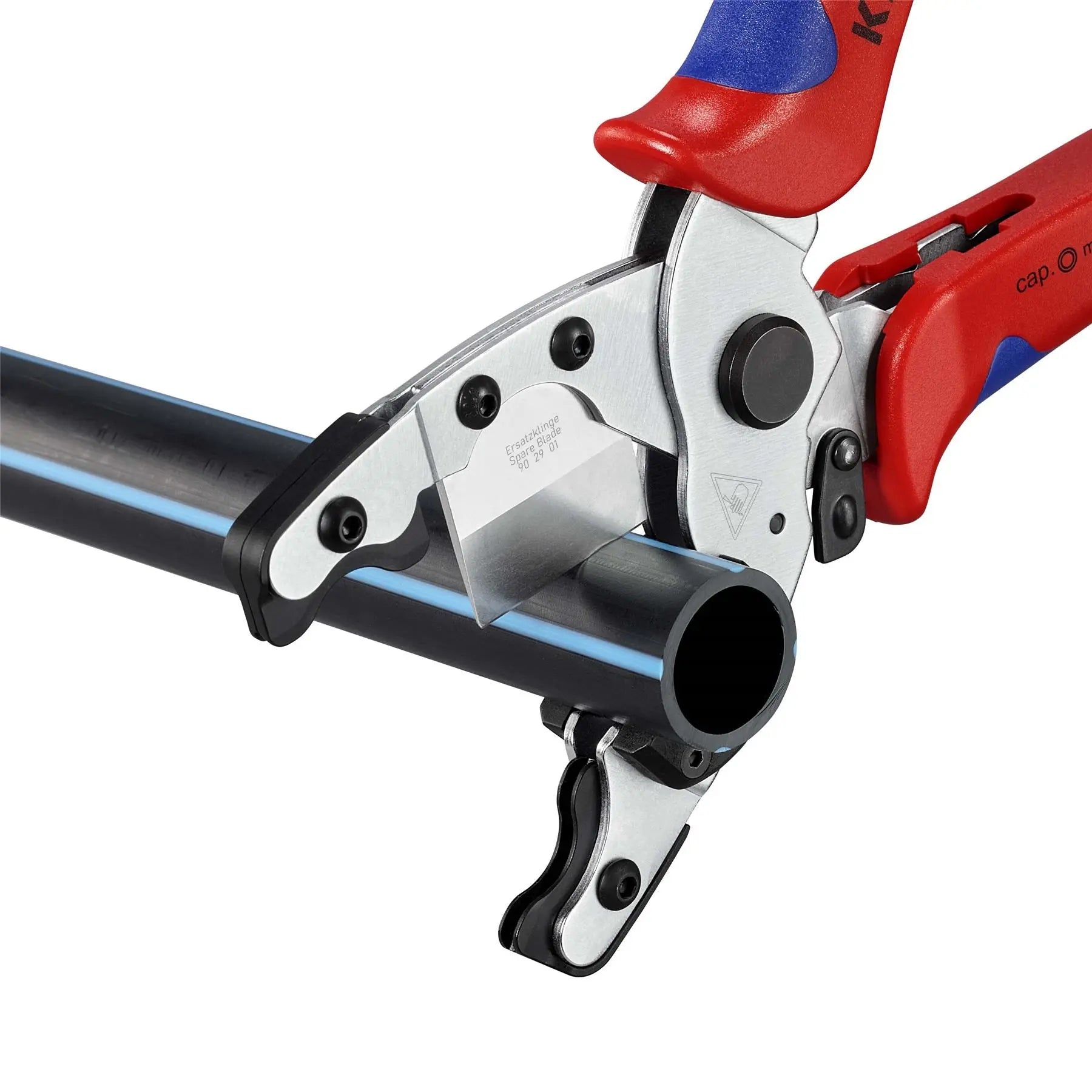 KNIPEX Pipe Cutter for Composite Pipes and Protective Tubes 210mm Multi Component Grips 90 25 20  White Rose Tools