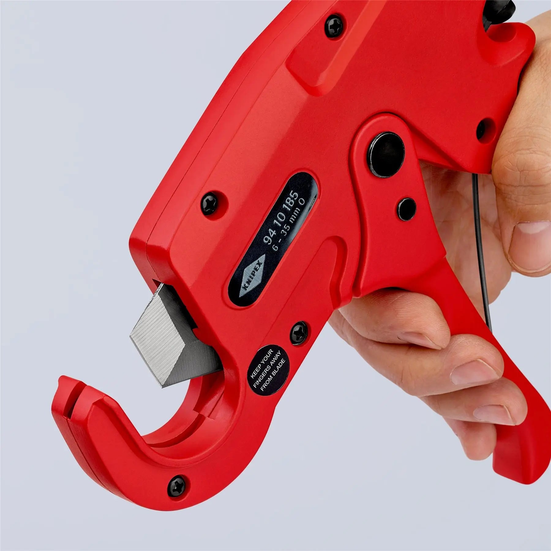 KNIPEX Pipe Cutter for Plastic Conduit Pipes Electrical Installation Work 185mm 6-35mm Capacity 94 10 185  White Rose Tools