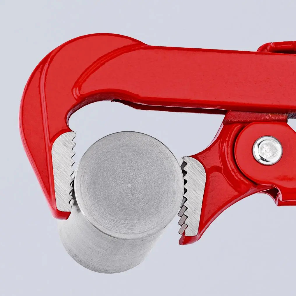 KNIPEX Pipe Wrench 90° Angled Jaws 420mm Swedish Pattern 60mm Capacity 83 10 015  White Rose Tools