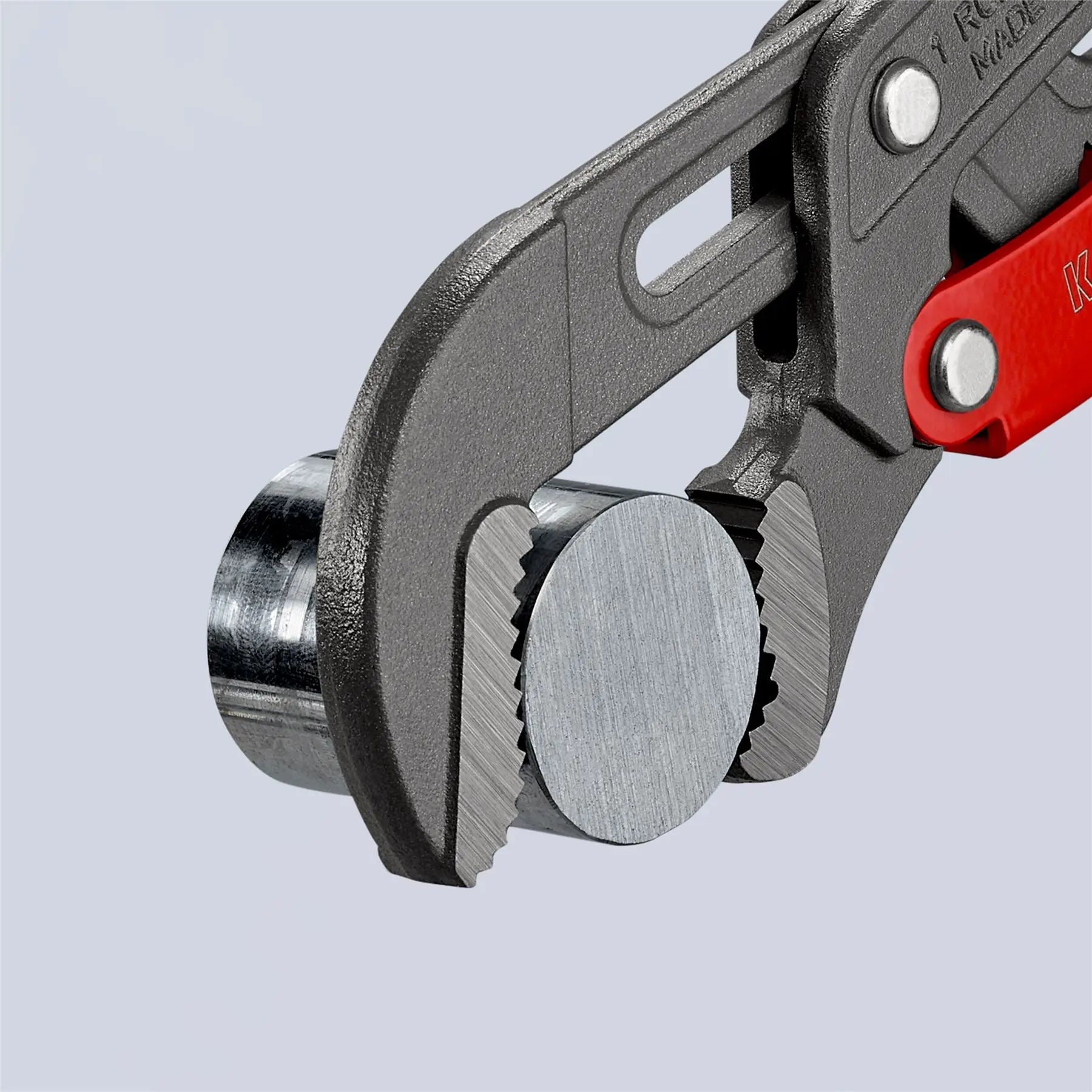 KNIPEX Pipe Wrench S-Type with Fast Adjustment 330mm Grey Powder Coated Plastic Coated Handles 83 61 010  White Rose Tools
