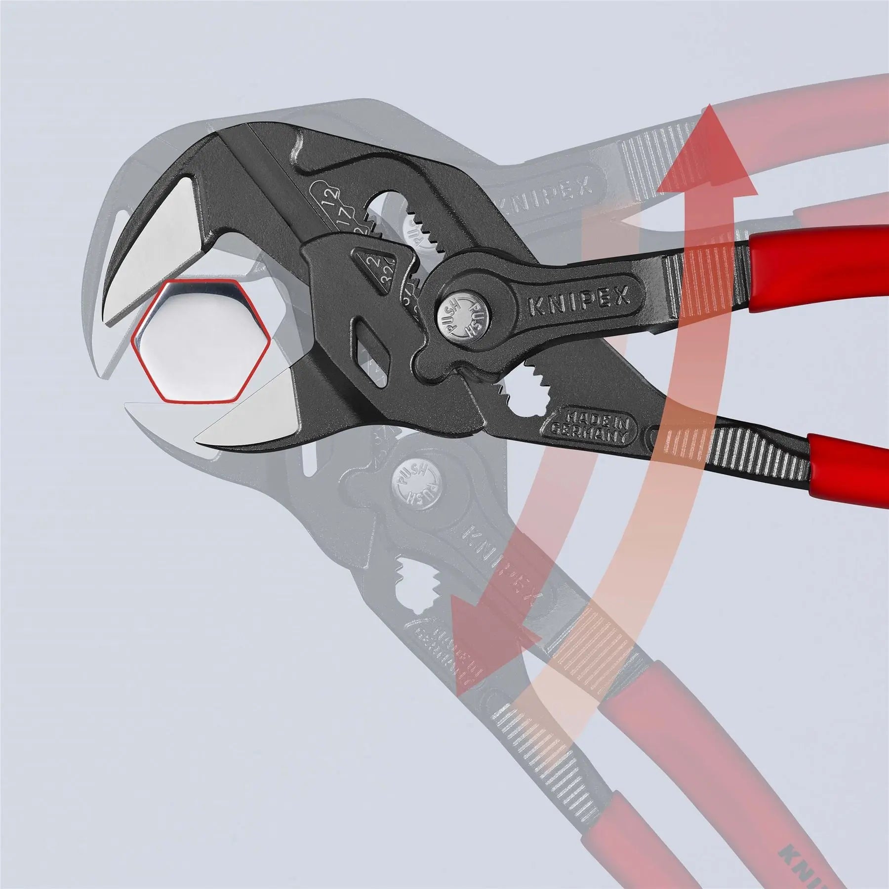 KNIPEX Pliers Wrench Adjustable Grips Push Button 100-400 mm Choose Size  White Rose Tools