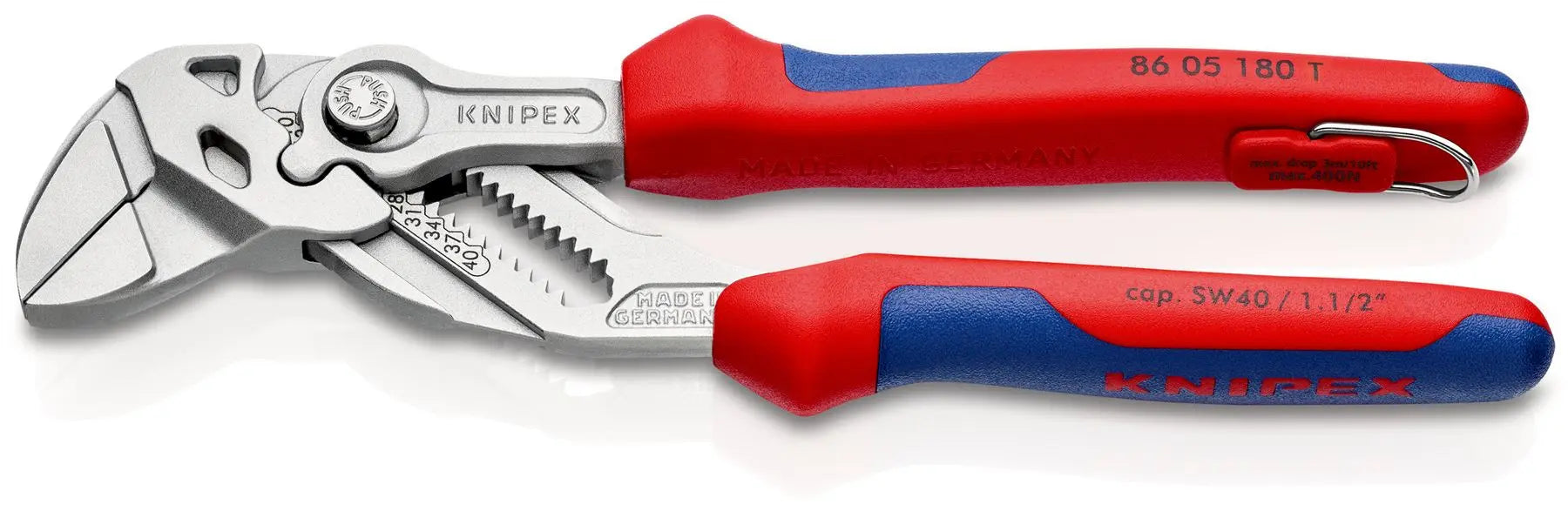 KNIPEX Pliers Wrench Adjustable Grips Push Button 100-400 mm Choose Size  White Rose Tools