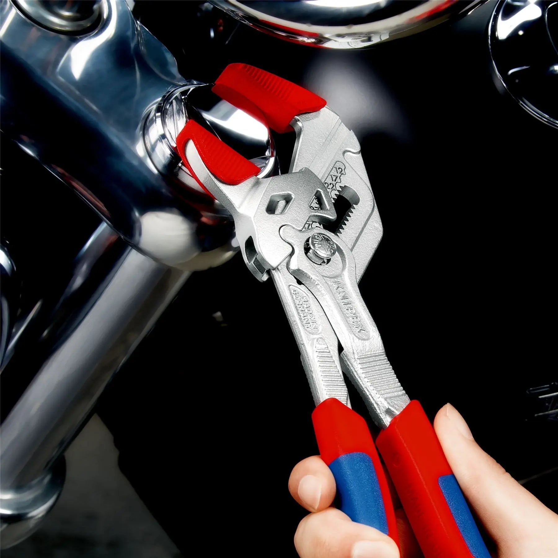 KNIPEX Pliers Wrench Adjustable Grips Push Button 100-400 mm Choose Size  White Rose Tools