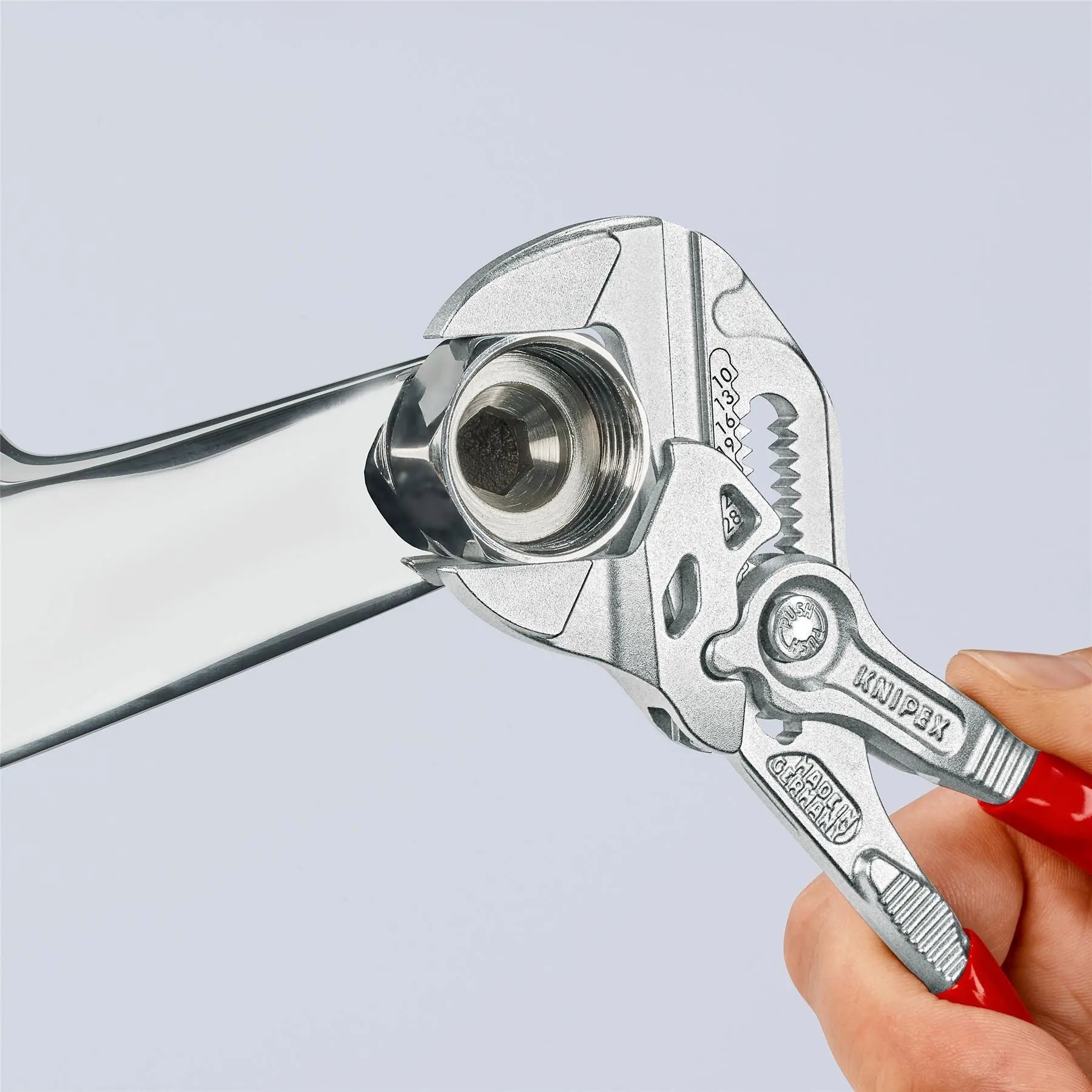 KNIPEX Pliers Wrench Adjustable Grips Push Button 100-400 mm Choose Size  White Rose Tools