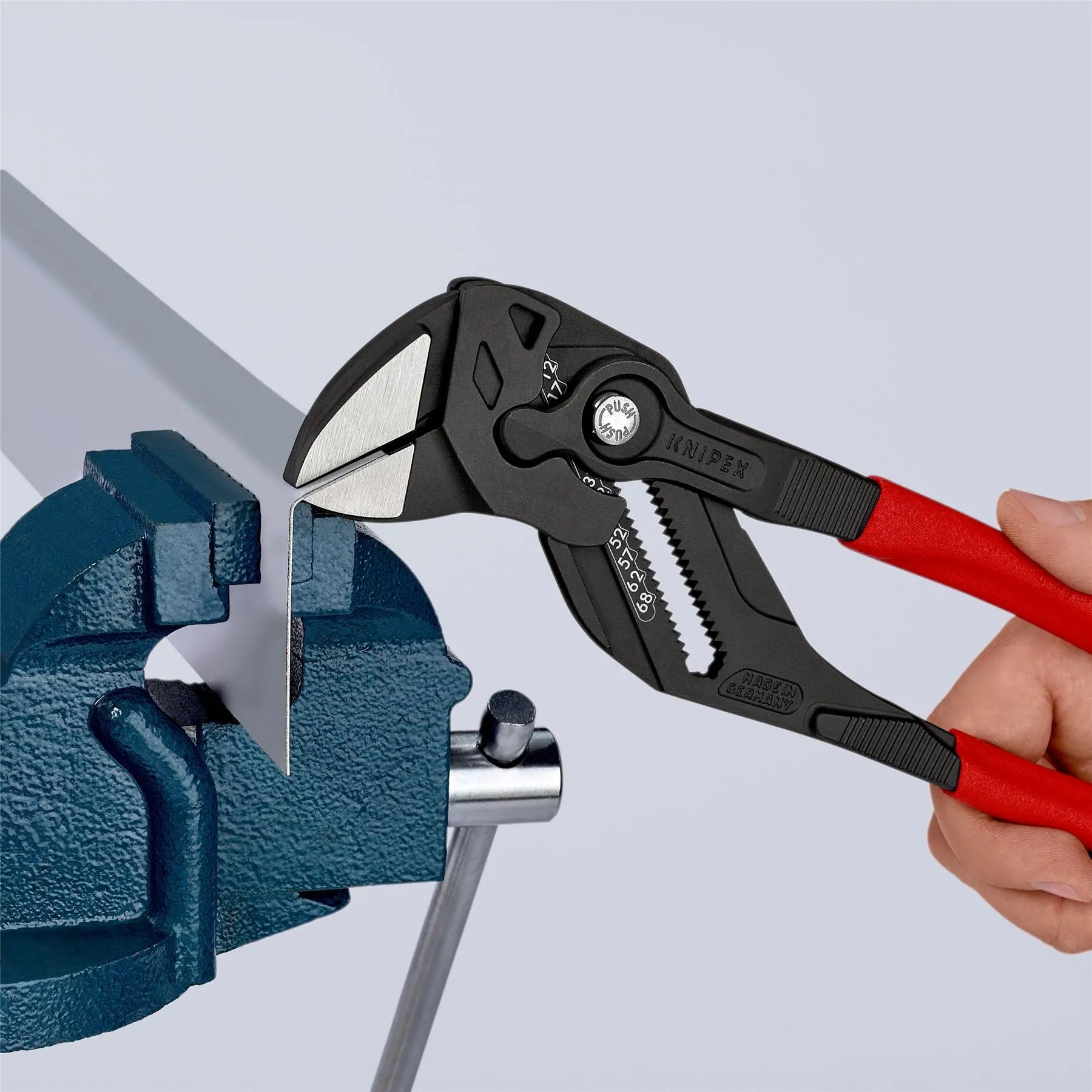 KNIPEX Pliers Wrench Adjustable Grips Push Button 100-400 mm Choose Size  White Rose Tools