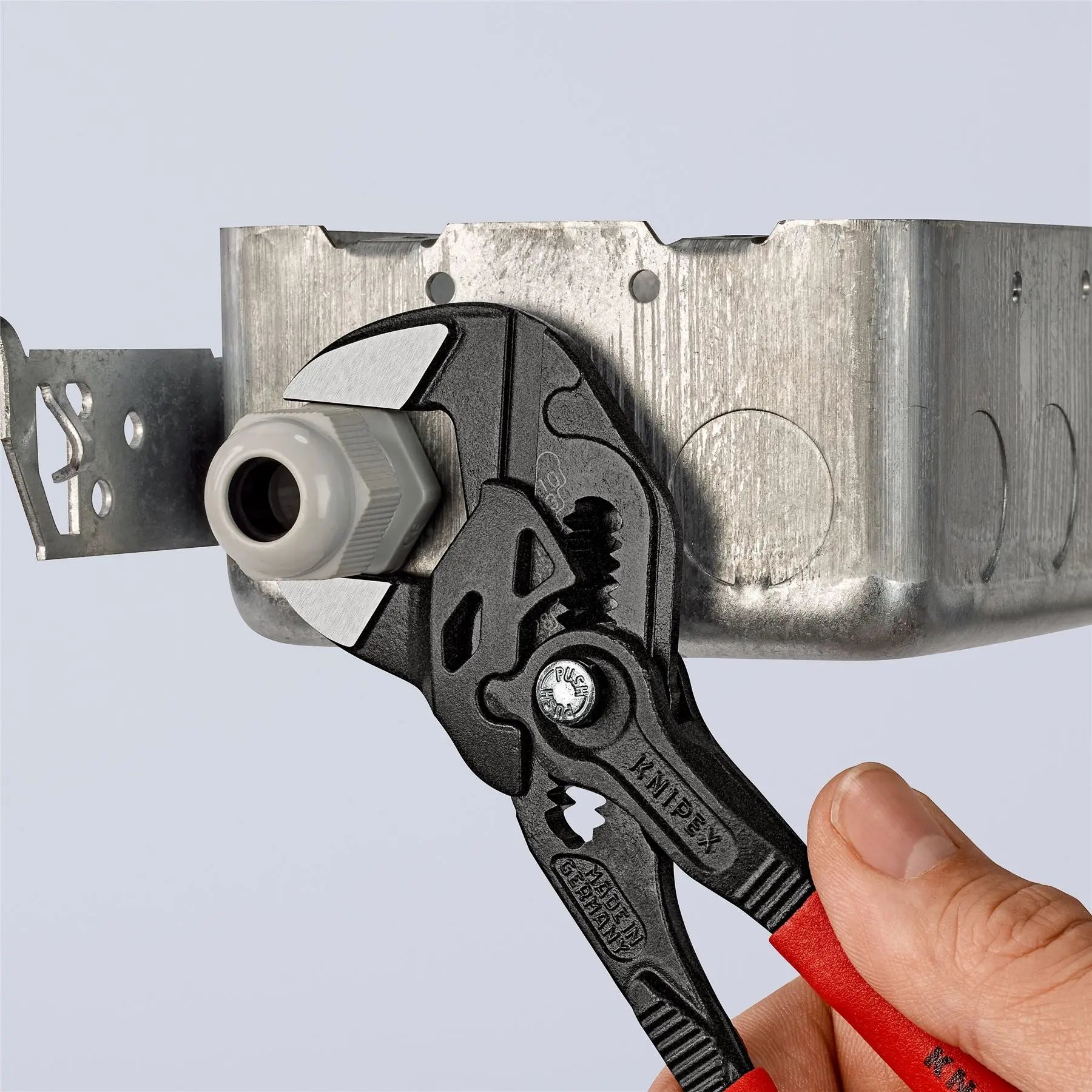 KNIPEX Pliers Wrench Slip Joint Plier 180mm Plastic Coated Handles Non Slip 86 01 180 SB  White Rose Tools