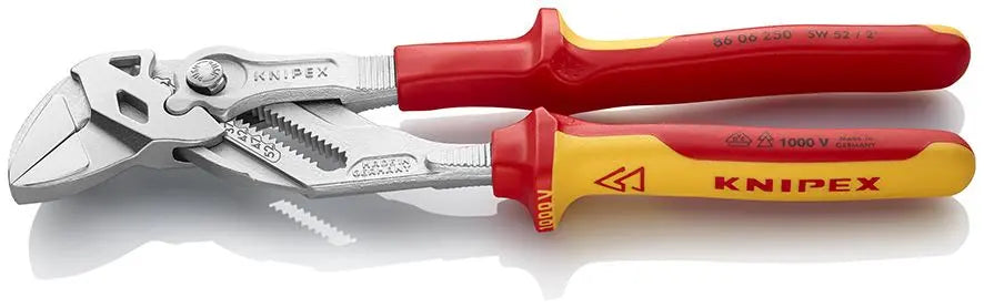 KNIPEX Pliers Wrench Slip Joint Water Pump Plier 250mm Chrome VDE Insulated 86 06 250 SB  White Rose Tools