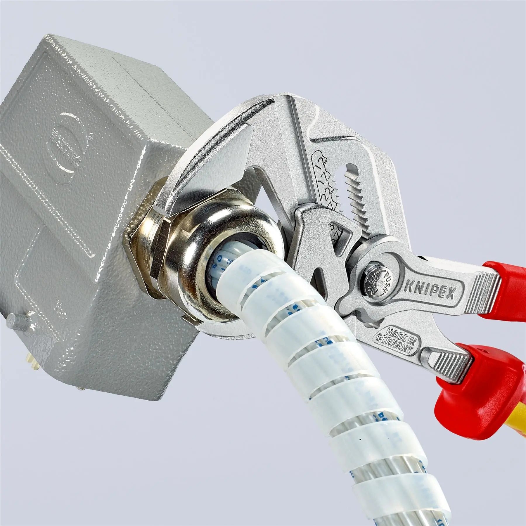 KNIPEX Pliers Wrench Slip Joint Water Pump Plier 250mm Chrome VDE Insulated 86 06 250 SB  White Rose Tools