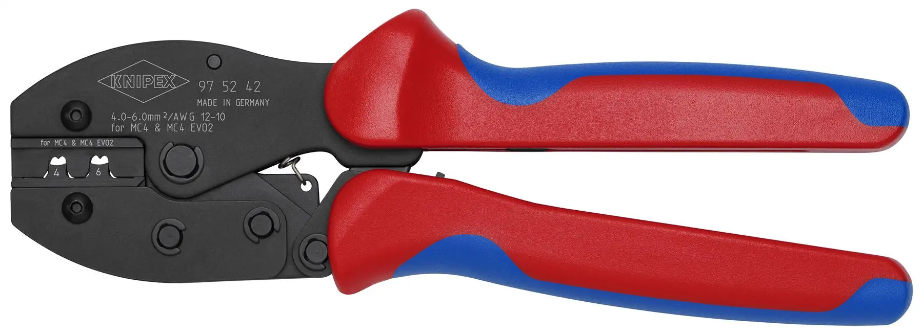 KNIPEX PreciForce Crimping Pliers for MC4/MC4 EVO 2 Connectors with Multi Component Handles 220mm 97 52 42  White Rose Tools