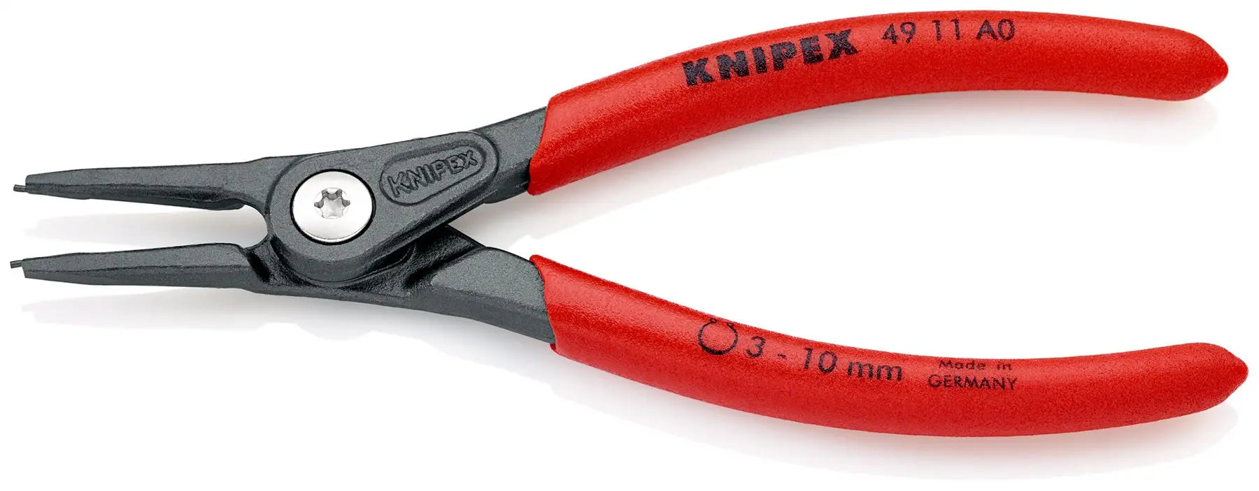 KNIPEX Precision Circlip Pliers for External Circlips on Shafts 140mm 0.9mm Diameter Tips 49 11 A0  White Rose Tools
