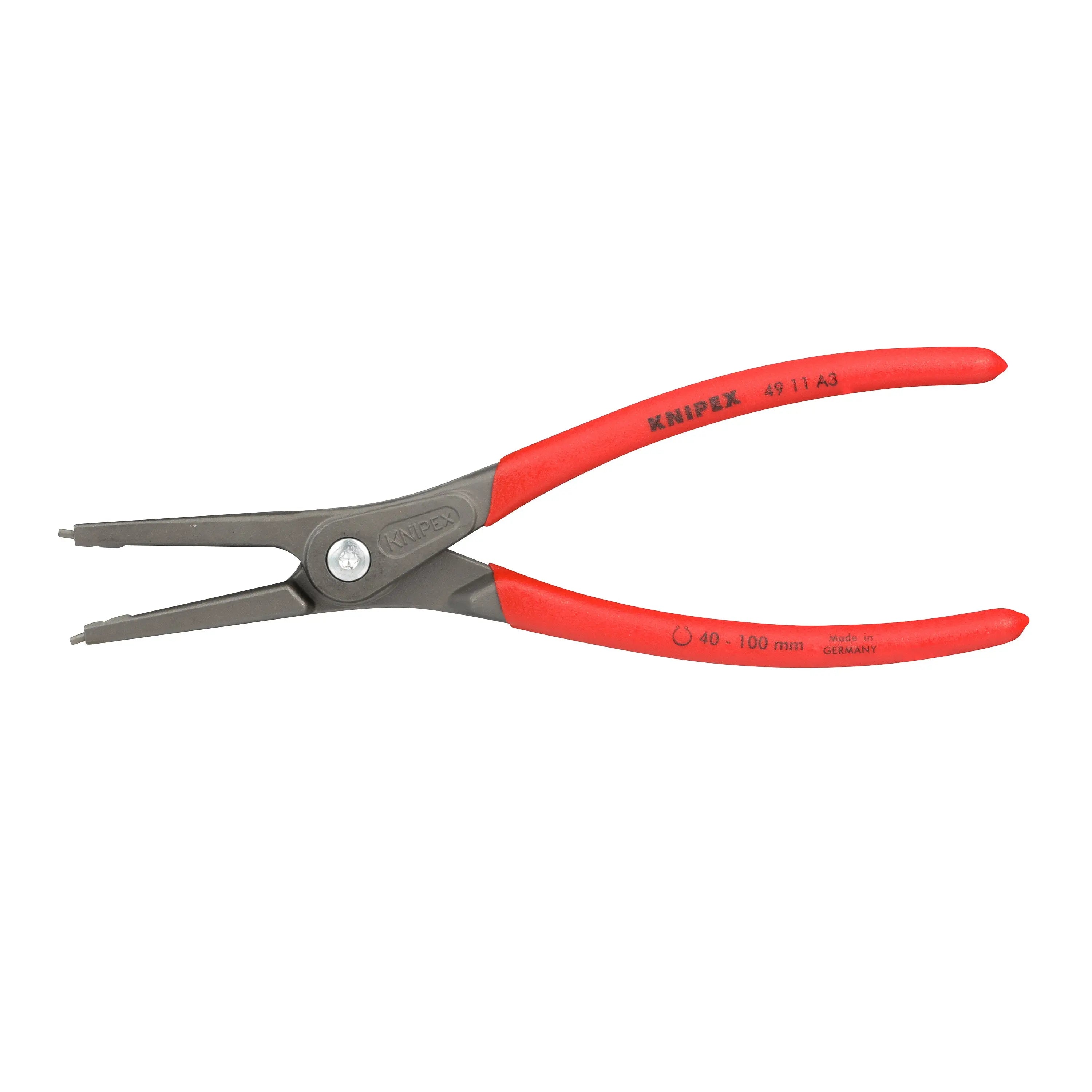 KNIPEX Precision Circlip Pliers for External Circlips on Shafts 225mm 2.3mm Diameter Tips 49 11 A3  White Rose Tools