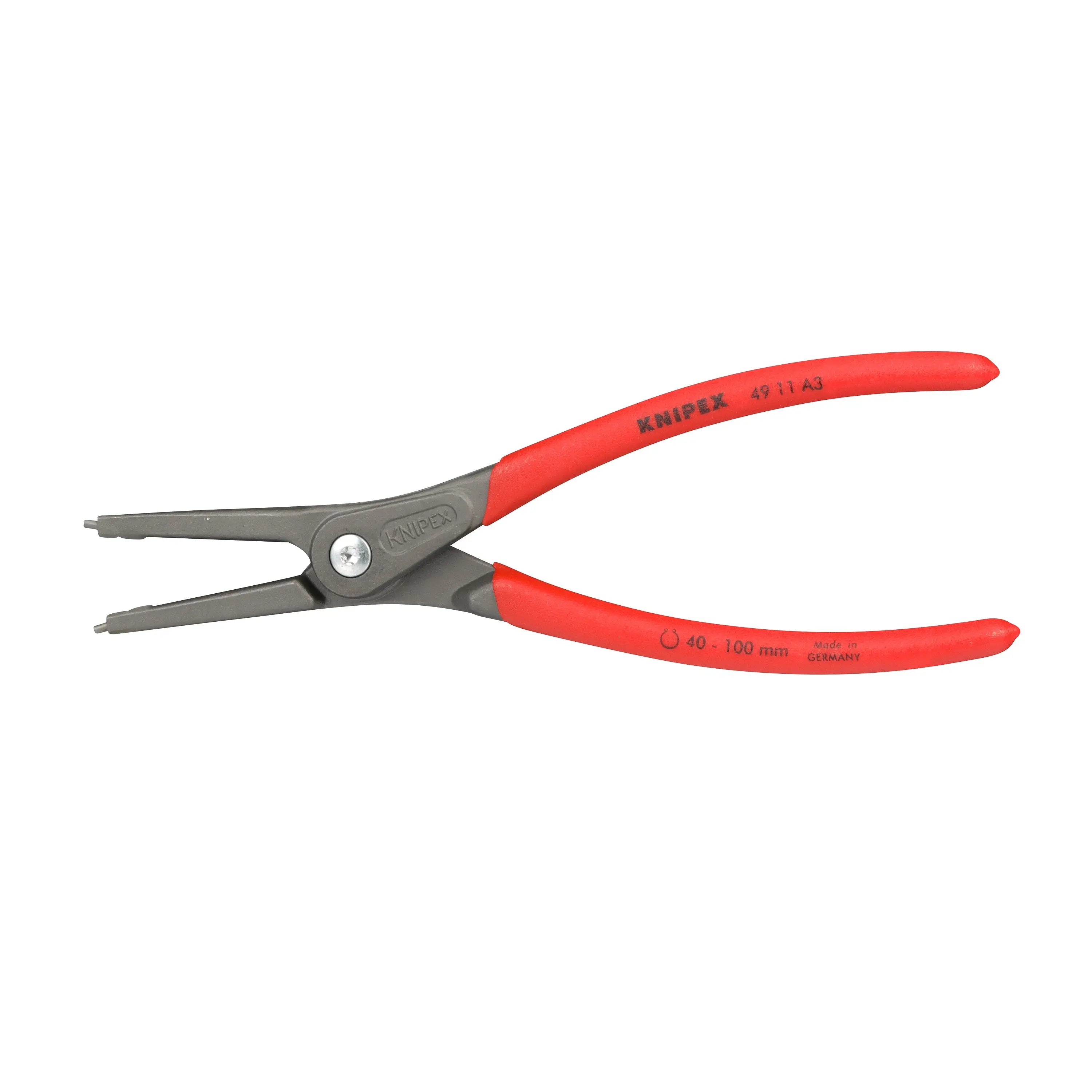 KNIPEX Precision Circlip Pliers for External Circlips on Shafts 225mm 2.3mm Diameter Tips 49 11 A3  White Rose Tools