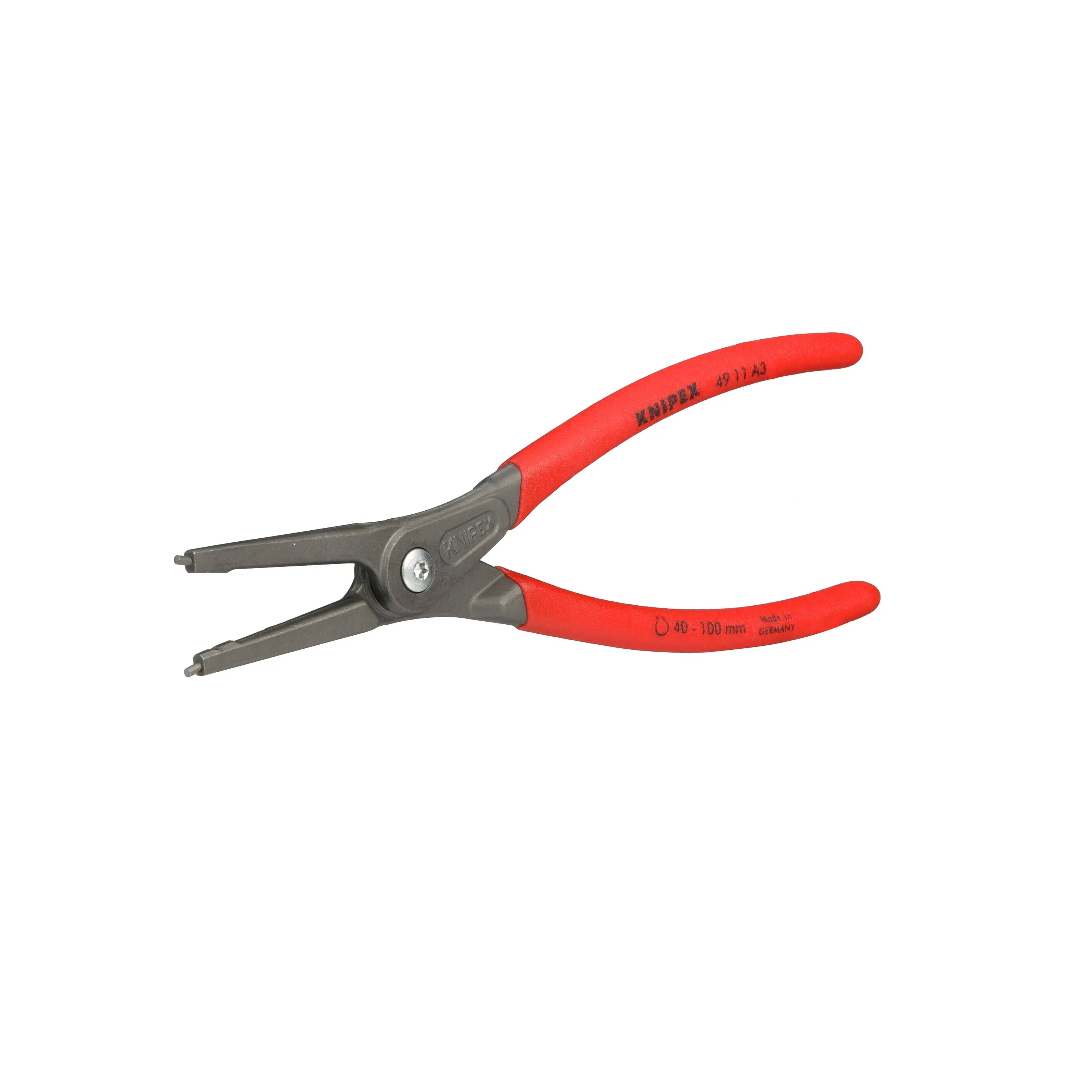 KNIPEX Precision Circlip Pliers for External Circlips on Shafts 225mm 2.3mm Diameter Tips 49 11 A3  White Rose Tools