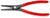 KNIPEX Precision Circlip Pliers for External Circlips on Shafts 225mm 2.3mm Diameter Tips 49 11 A3  White Rose Tools