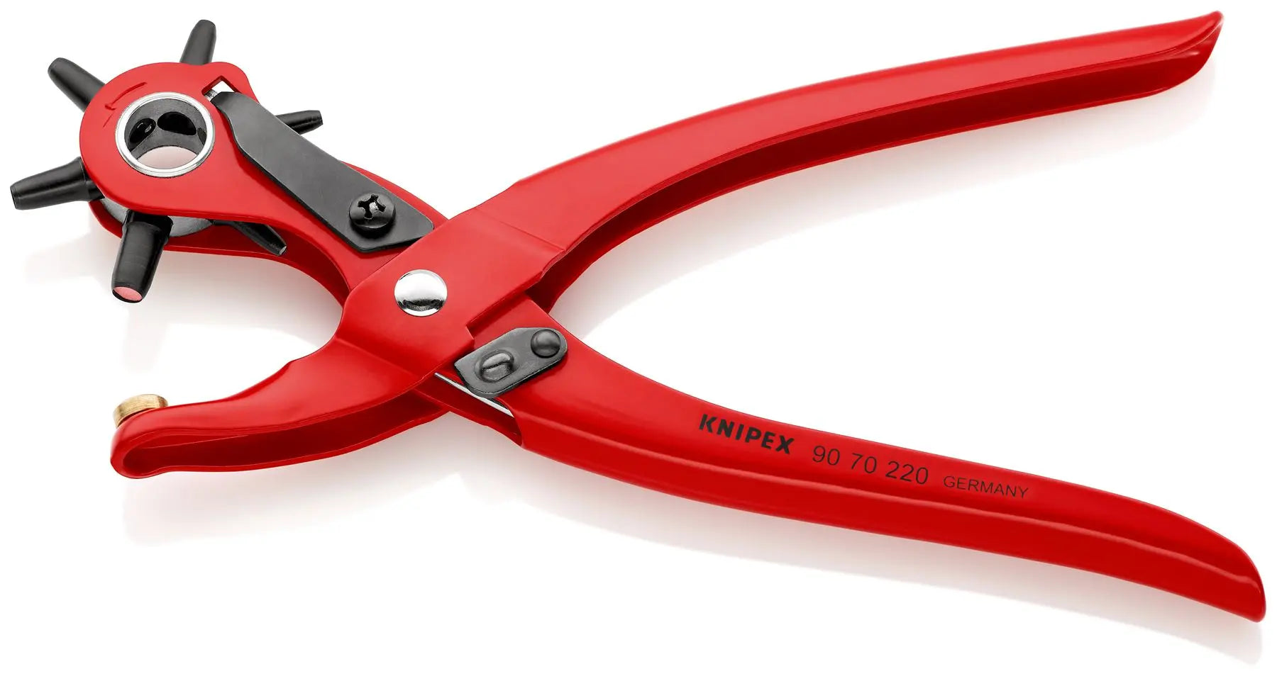 KNIPEX Revolving Punch Pliers 2-5mm Capacity 220mm for Fabrics Leather Paper Soft Plastic 90 70 220  White Rose Tools