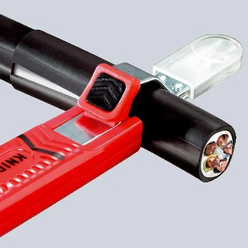 KNIPEX Round Cable Stripping Tool with Scalpel Blade 130mm for 4-16mm Diameter 16 20 16 SB  White Rose Tools