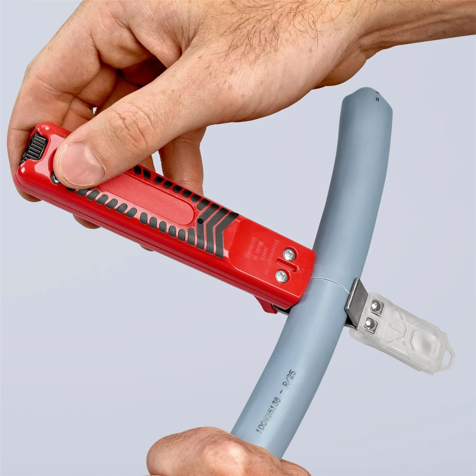 KNIPEX Round Cable Stripping Tool with Scalpel Blade 165mm for 8-28mm Diameter 16 20 165 SB  White Rose Tools