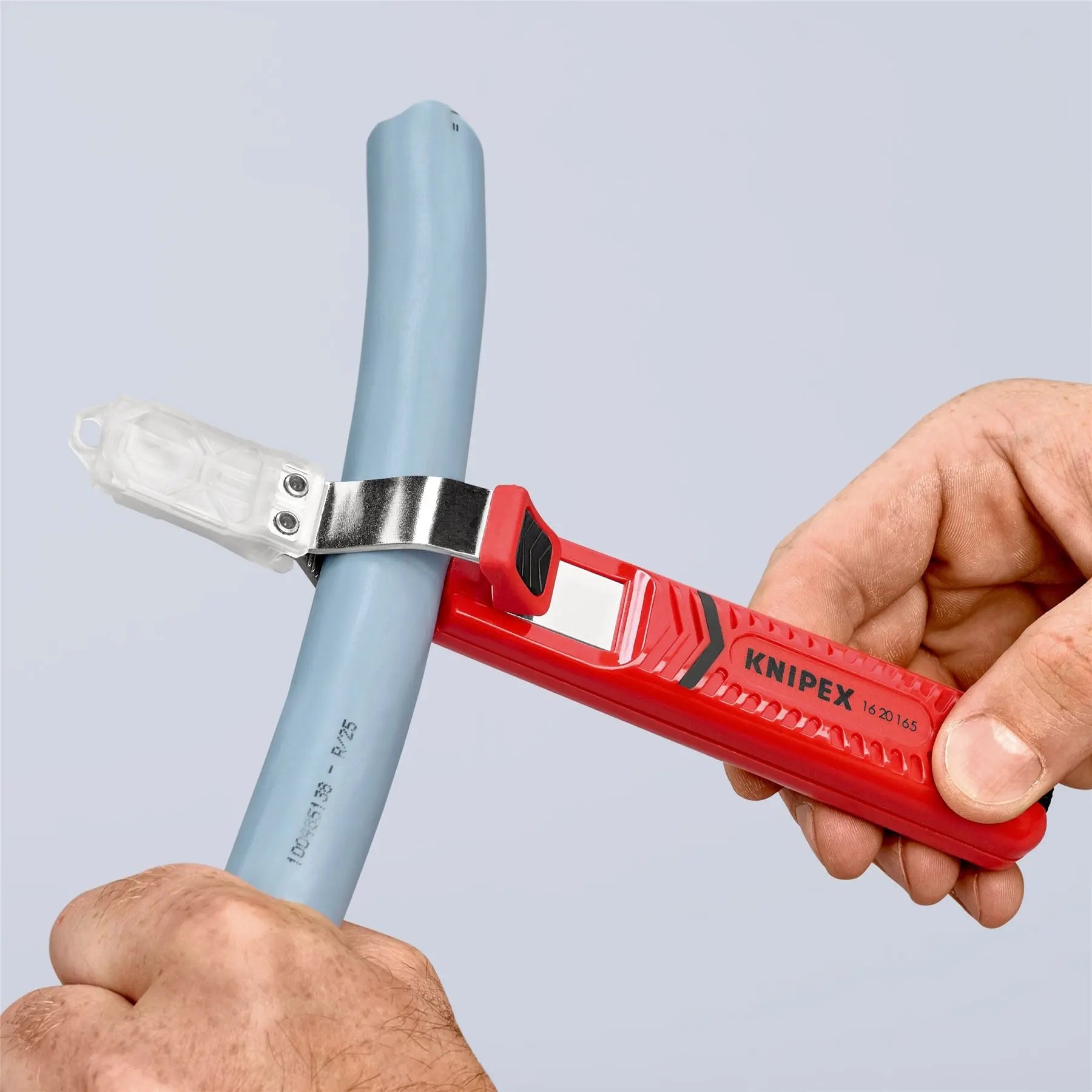 KNIPEX Round Cable Stripping Tool with Scalpel Blade 165mm for 8-28mm Diameter 16 20 165 SB  White Rose Tools