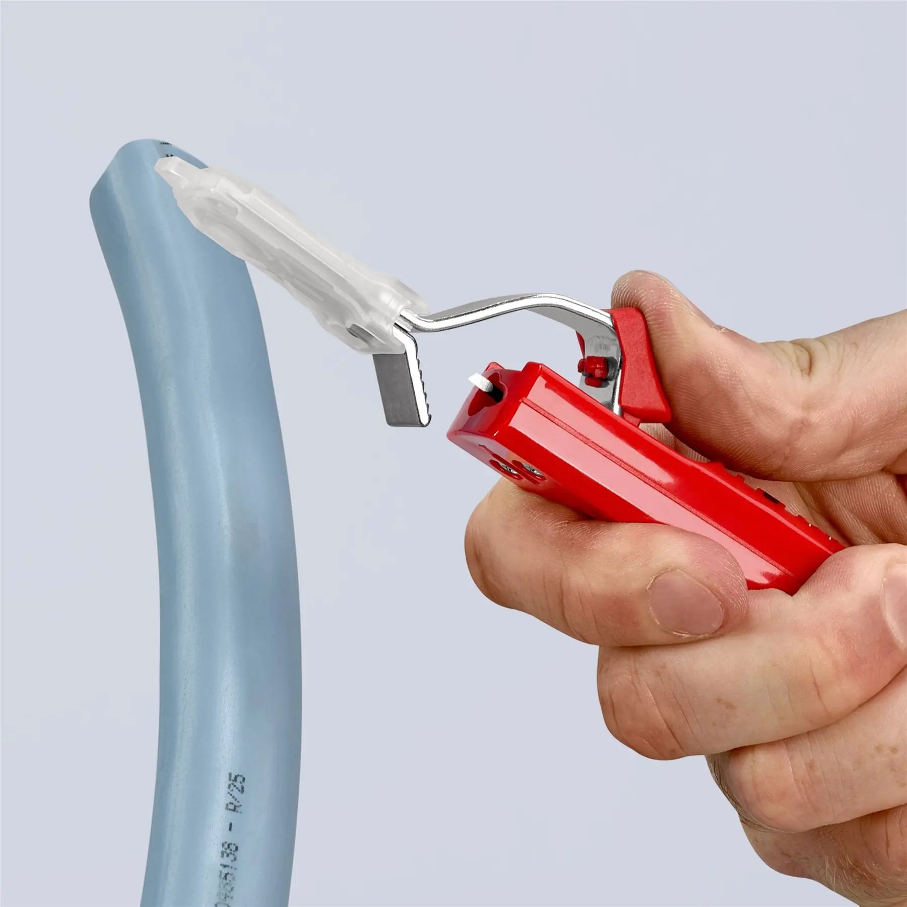 KNIPEX Round Cable Stripping Tool with Scalpel Blade 165mm for 8-28mm Diameter 16 20 165 SB  White Rose Tools