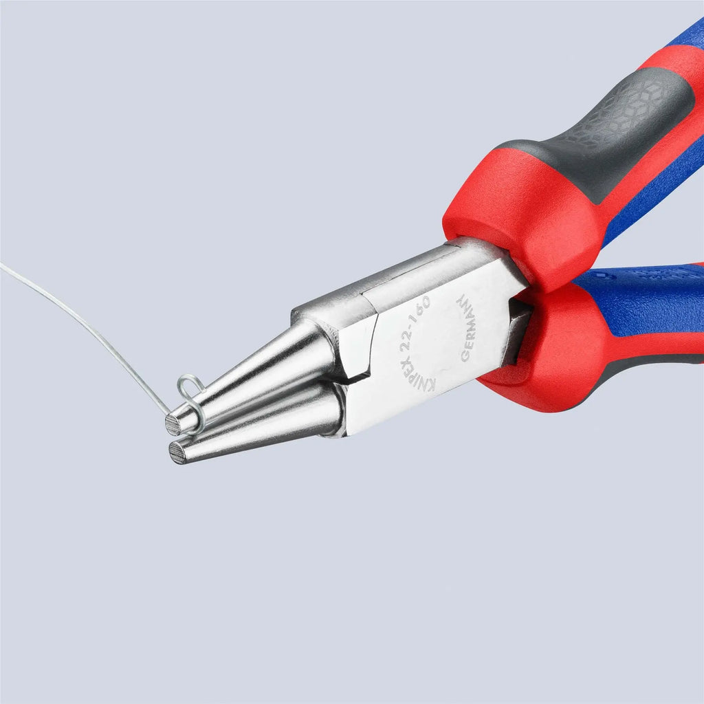 KNIPEX Round Nose Pliers 160mm Chrome with Comfort Handles 22 05 160  White Rose Tools