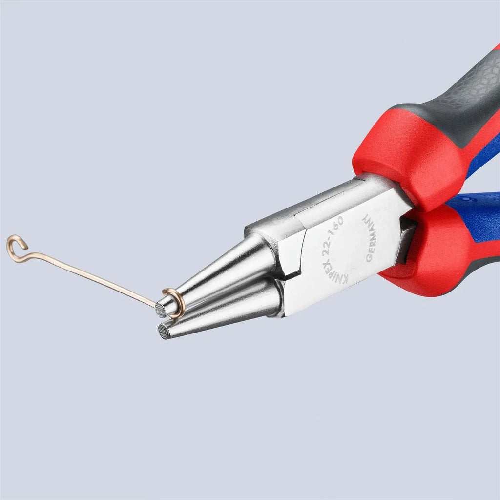 KNIPEX Round Nose Pliers 160mm Chrome with Comfort Handles 22 05 160  White Rose Tools