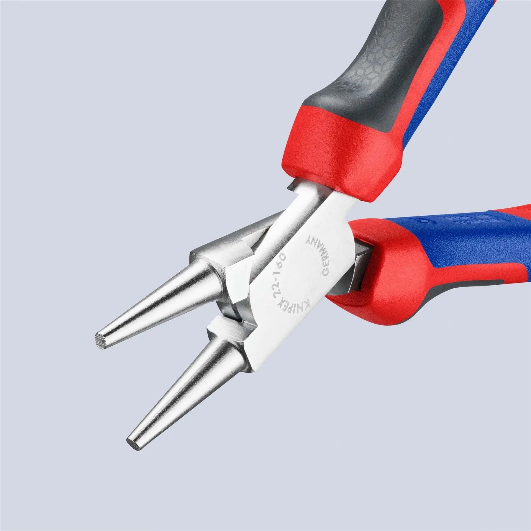 KNIPEX Round Nose Pliers 160mm Chrome with Comfort Handles 22 05 160  White Rose Tools