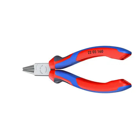 KNIPEX Round Nose Pliers 160mm Chrome with Comfort Handles 22 05 160  White Rose Tools
