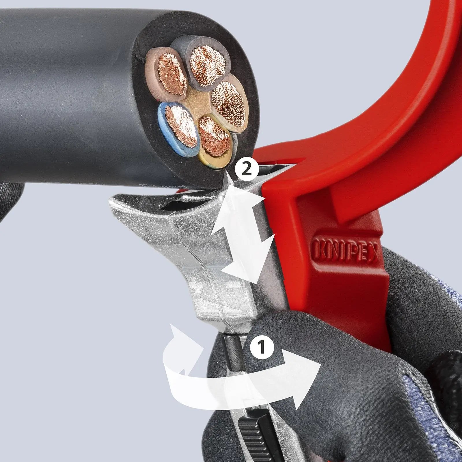 KNIPEX STX60 Cable Stripper for Hard and Tough Cable Sheaths Ø 30-60mm 225mm 16 45 220  White Rose Tools