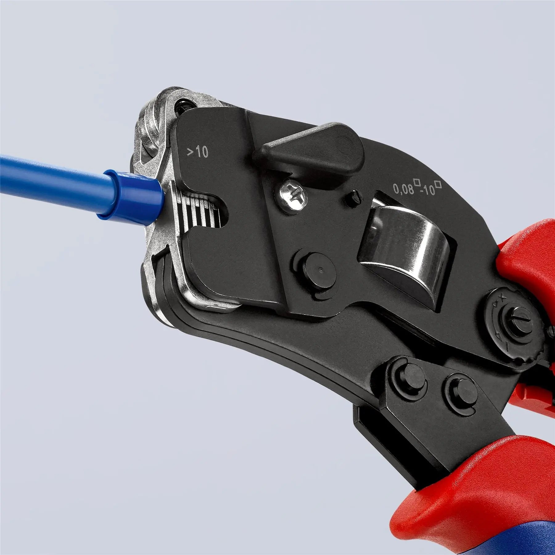 KNIPEX Self Adjusting Crimping Pliers for Wire Ferrules with Front Loading 0.08-10/16mm² 190mm Multi Component Grips 97 53 09 SB  White Rose Tools