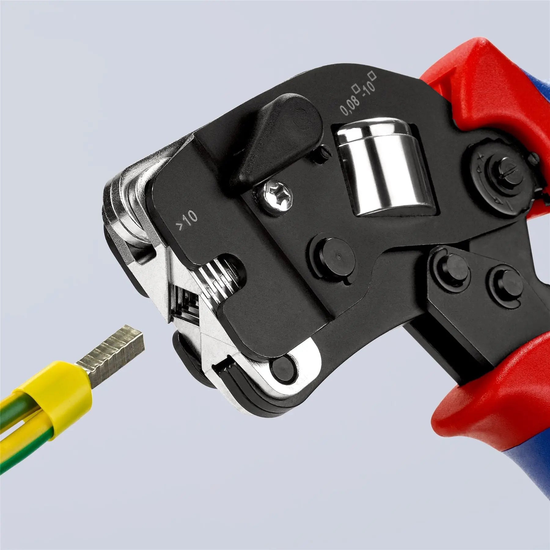 KNIPEX Self Adjusting Crimping Pliers for Wire Ferrules with Front Loading 0.08-10/16mm² 190mm Multi Component Grips 97 53 09 SB  White Rose Tools