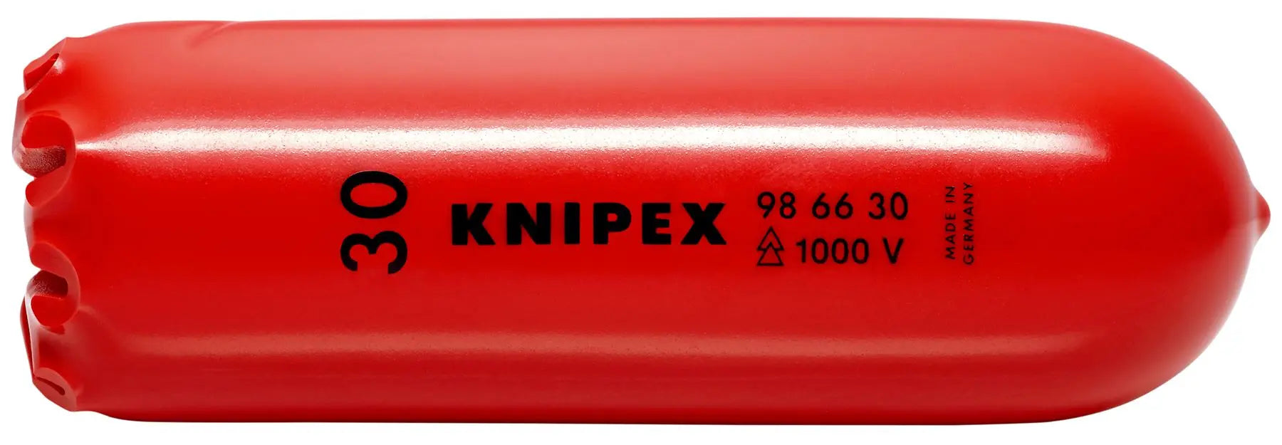 KNIPEX Self Clamping Slip On Cap 110mm to Cover Bare Live Cable Ends Insulated 1000V 98 66 30  White Rose Tools