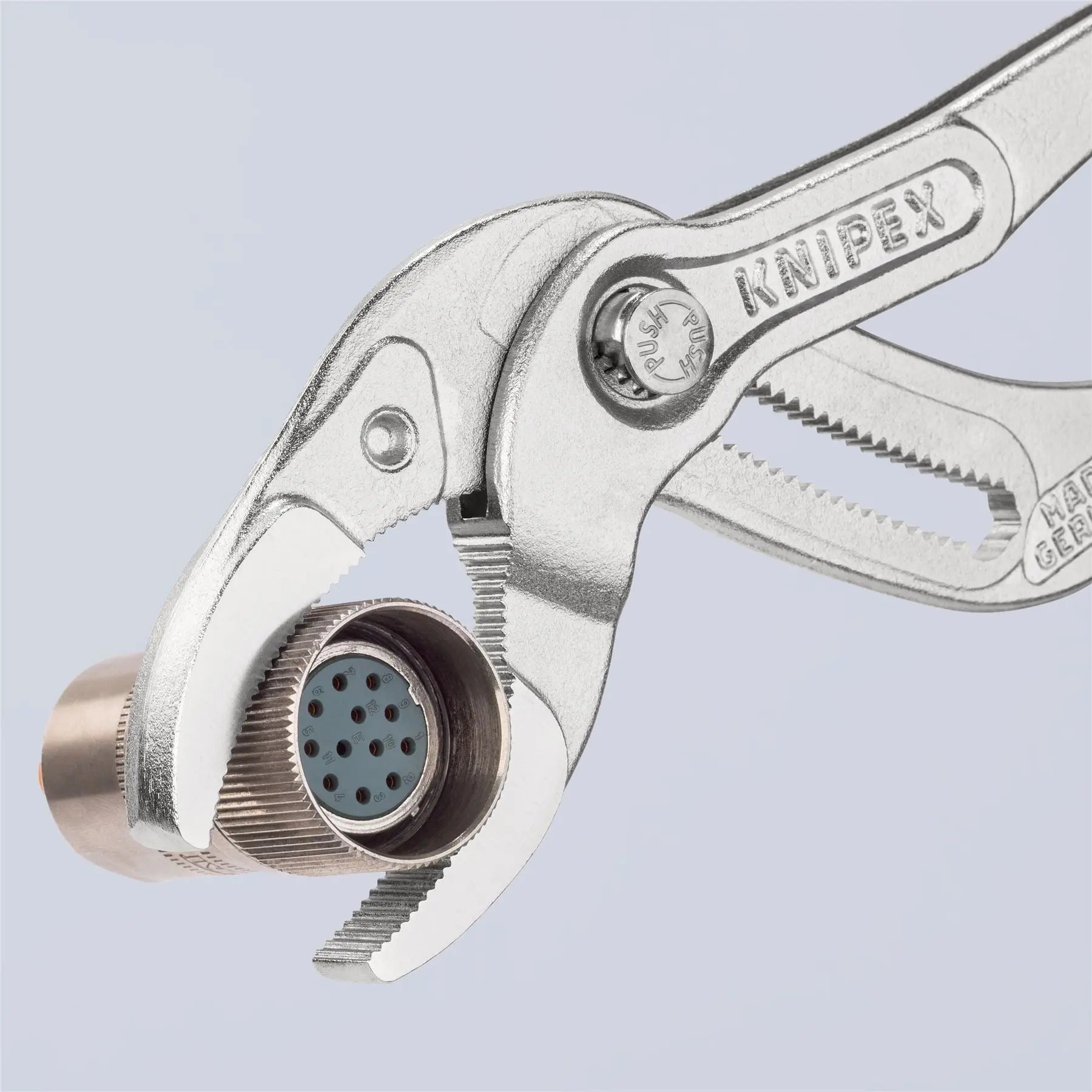 KNIPEX Siphon and Connector Pliers for Traps Tube Fittings Connectors 250mm Chrome Plastic Coated 81 03 250  White Rose Tools