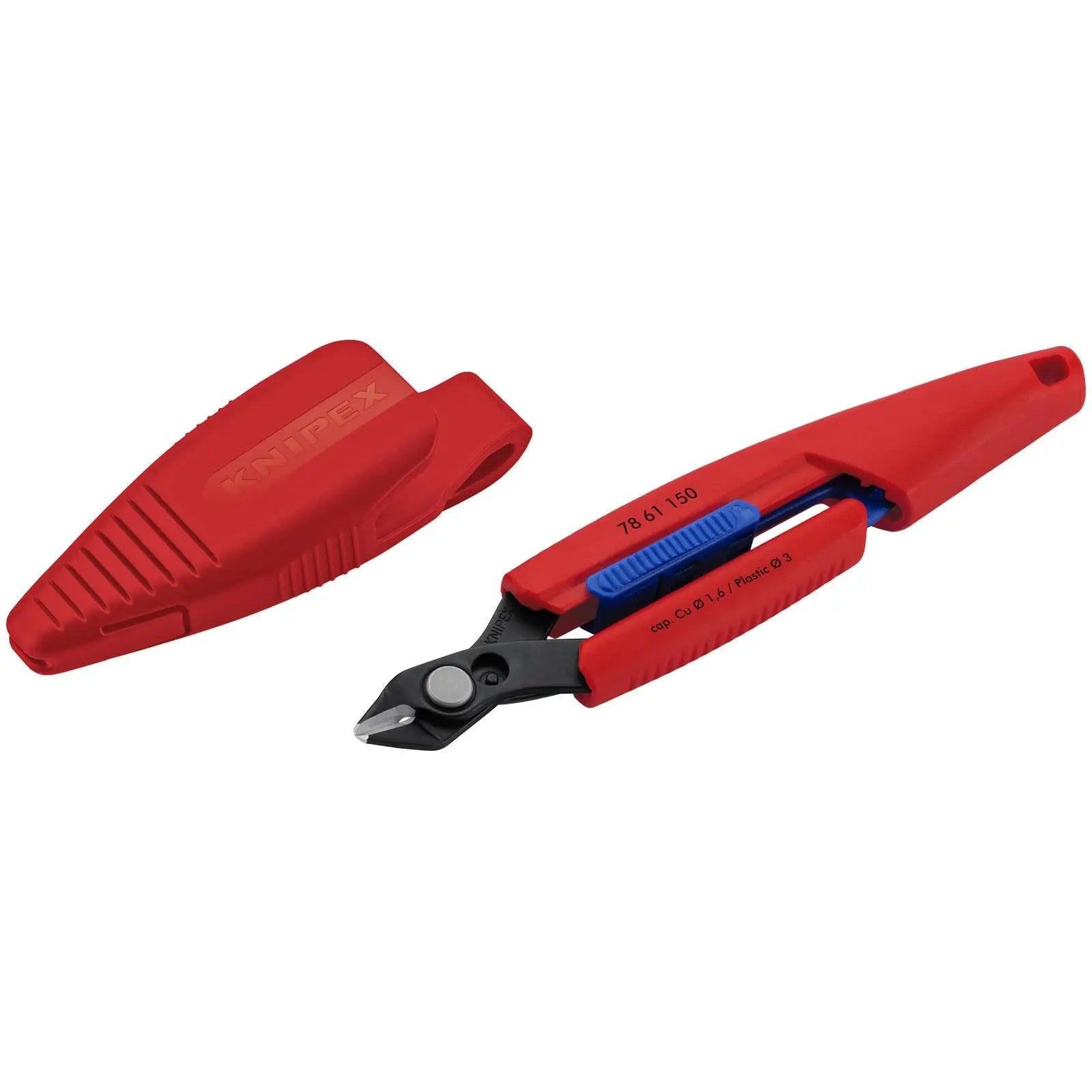 KNIPEX Slim Knips Precision Cutting Pliers in Tool Holster 150mm Burnished 78 61 150 V01  White Rose Tools