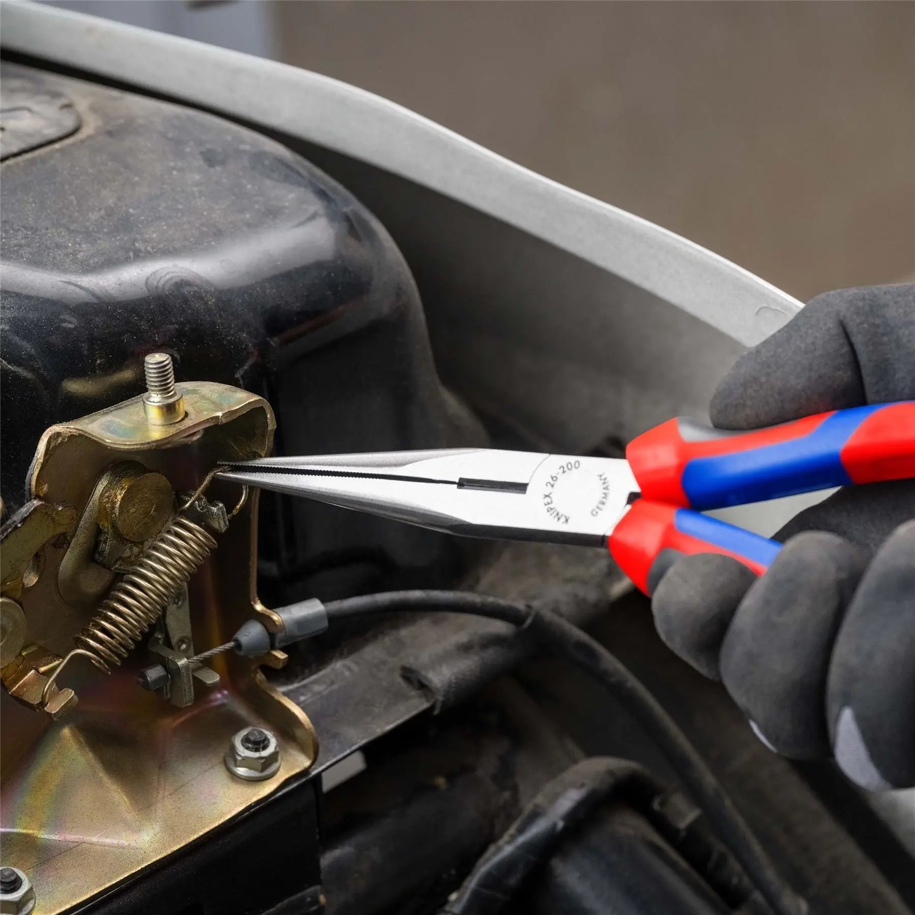 KNIPEX Snipe Nose Side Cutting Pliers 200mm with Comfort Handles Stork Beak 26 12 200 SB  White Rose Tools