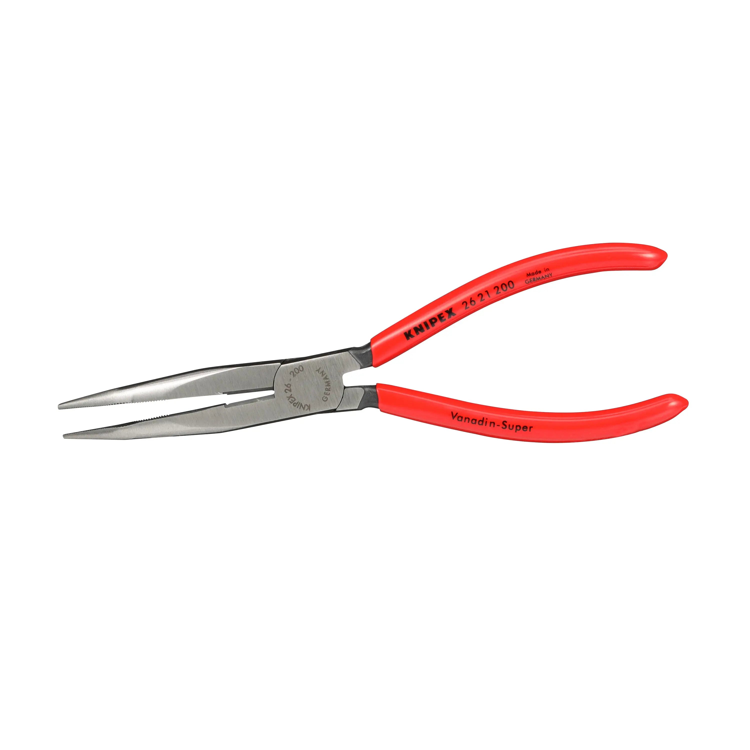 KNIPEX Snipe Nose Side Cutting Pliers 40° Bend 200mm Plastic Coated Handles 26 21 200  White Rose Tools