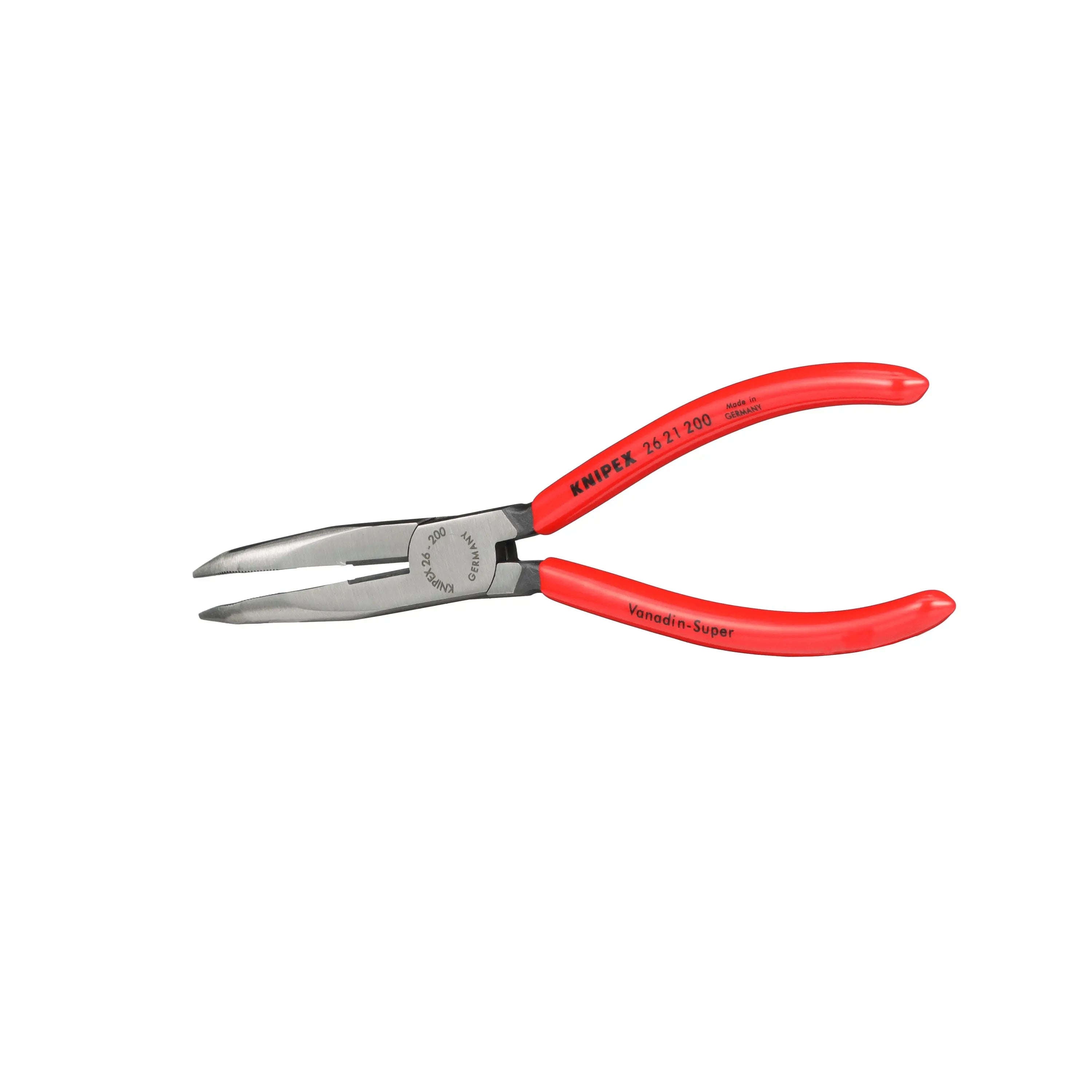 KNIPEX Snipe Nose Side Cutting Pliers 40° Bend 200mm Plastic Coated Handles 26 21 200  White Rose Tools