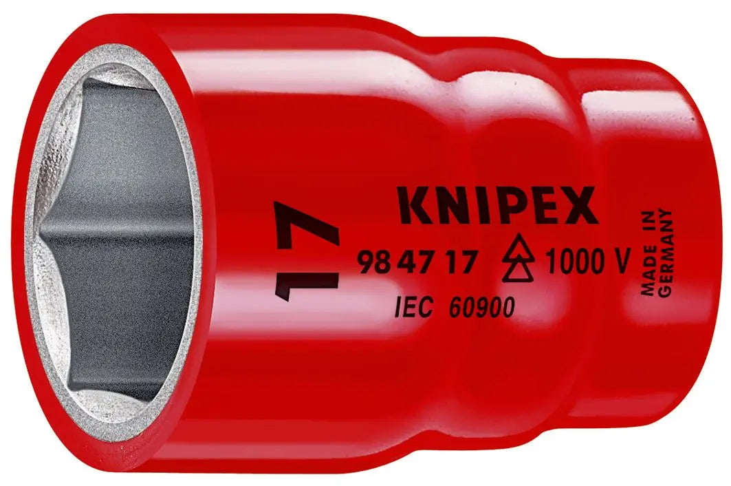 KNIPEX Socket VDE Insulated 10mm 1/2" Drive 6 Point 98 47 10  White Rose Tools