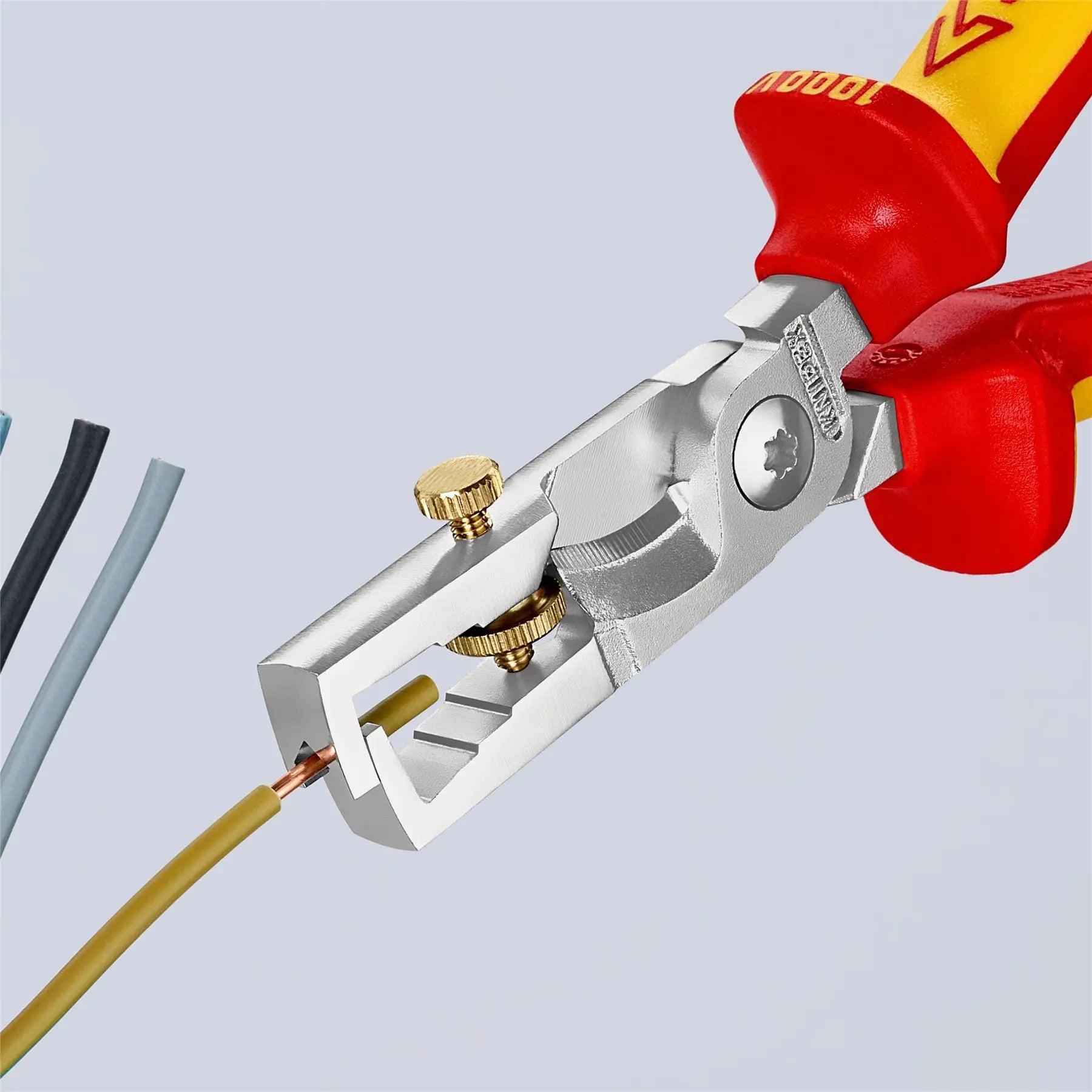 KNIPEX StriX Insulation Strippers with Cable Shears 180mm VDE Chrome Multi Component Grips 13 66 180 SB  White Rose Tools