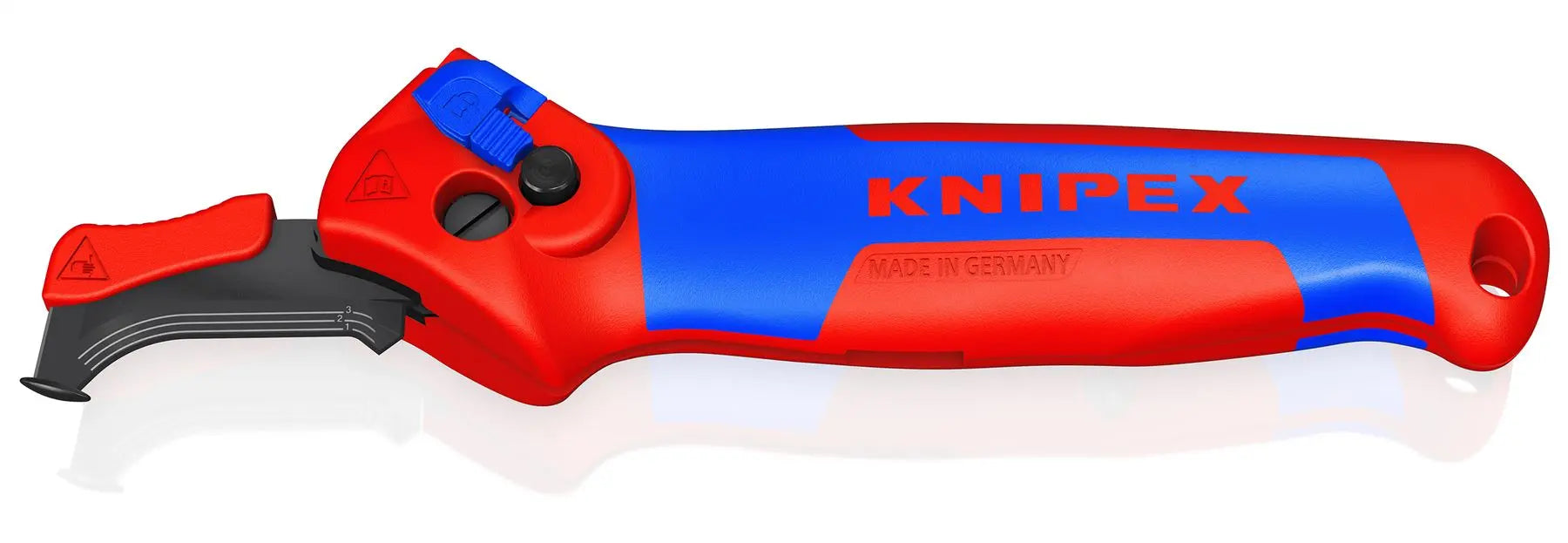 KNIPEX Stripping Knife with Guide Shoe 145mm Ratchet Function 16 50 145 SB  White Rose Tools