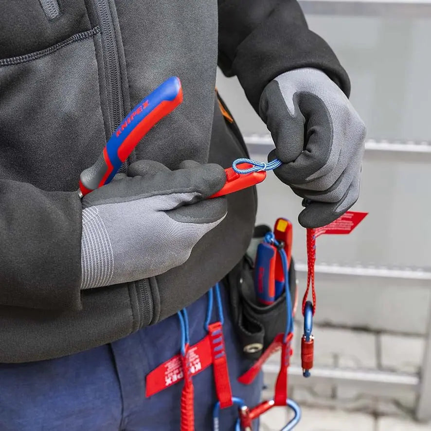 KNIPEX Tethered Tool Clips (3x) ColorCode Clips Red Colour (x3) KNIPEXtend for KNIPEX Comfort Handles 00 62 06 TCR  White Rose Tools