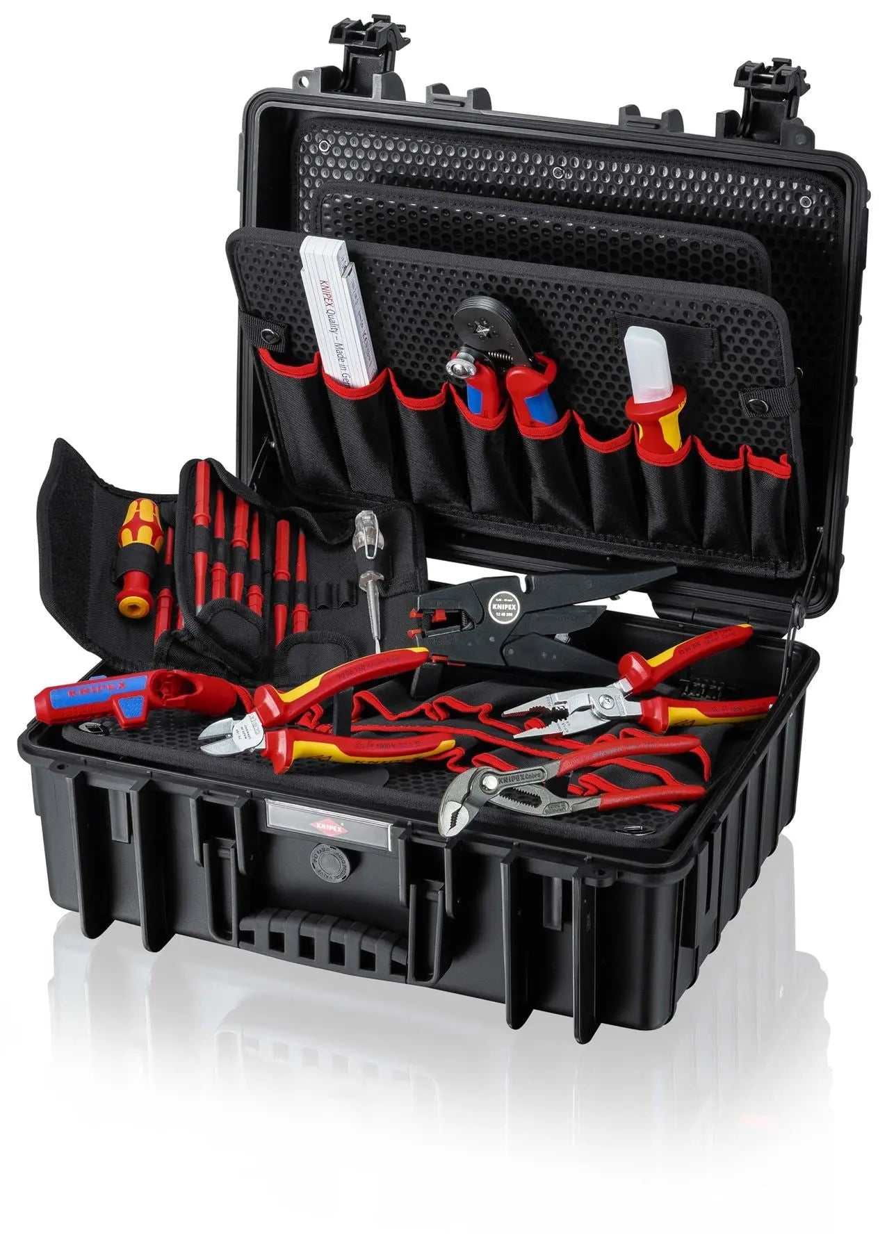 KNIPEX Tool Case Robust23 Electric VDE Electricians Tools Kit 25 Pieces 00 21 35  White Rose Tools