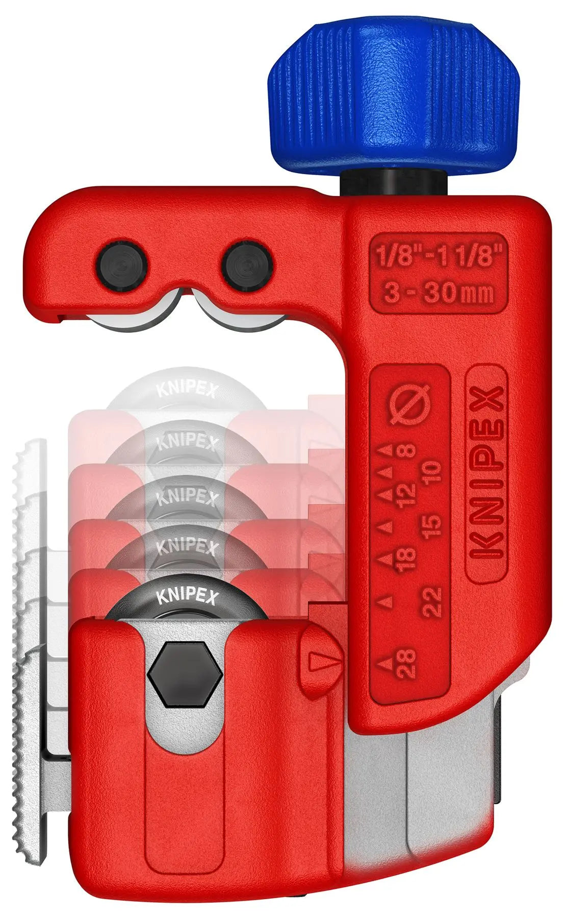 KNIPEX Tubix S Pipe Cutter 3-30mm Capacity QuickLock Mechanism 90 31 01  White Rose Tools