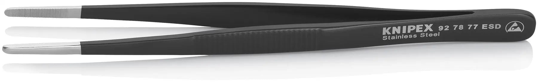 KNIPEX Universal Tweezers 145mm Blunt Tip Stainless Steel 92 78 77 ESD  White Rose Tools