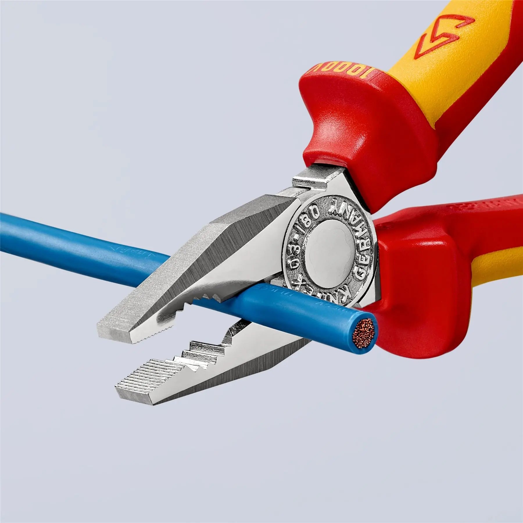 KNIPEX VDE Combination Pliers 160mm Chrome with Multi Component Grip 03 06 160 SB  White Rose Tools