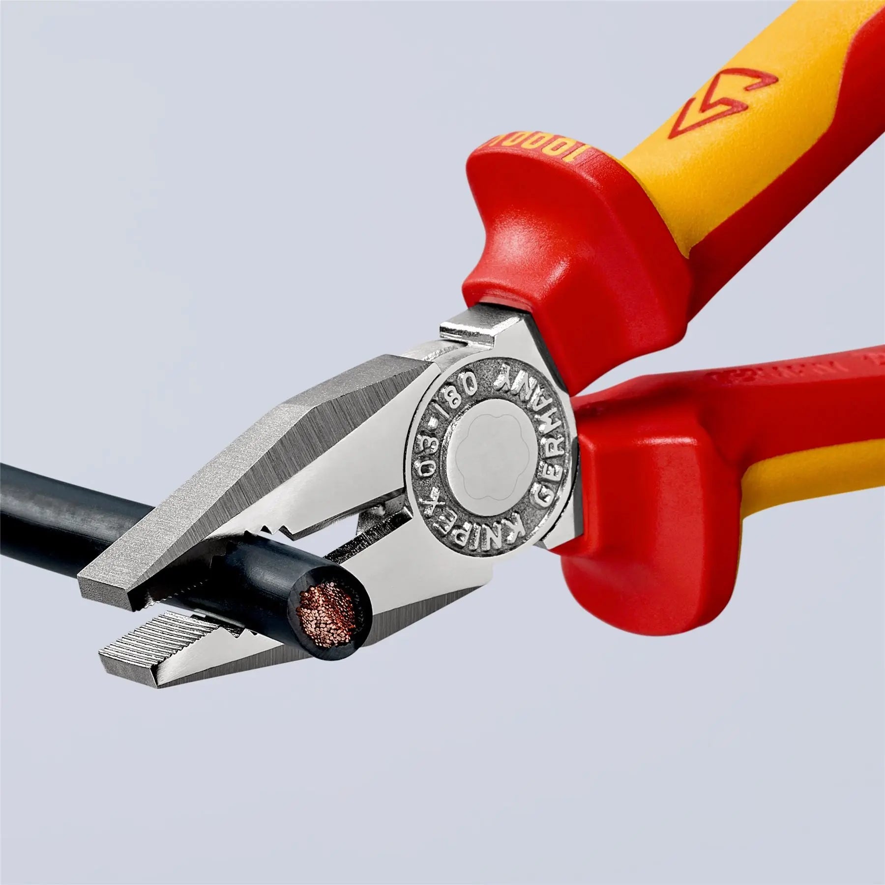 KNIPEX VDE Combination Pliers 160mm Chrome with Multi Component Grip 03 06 160 SB  White Rose Tools