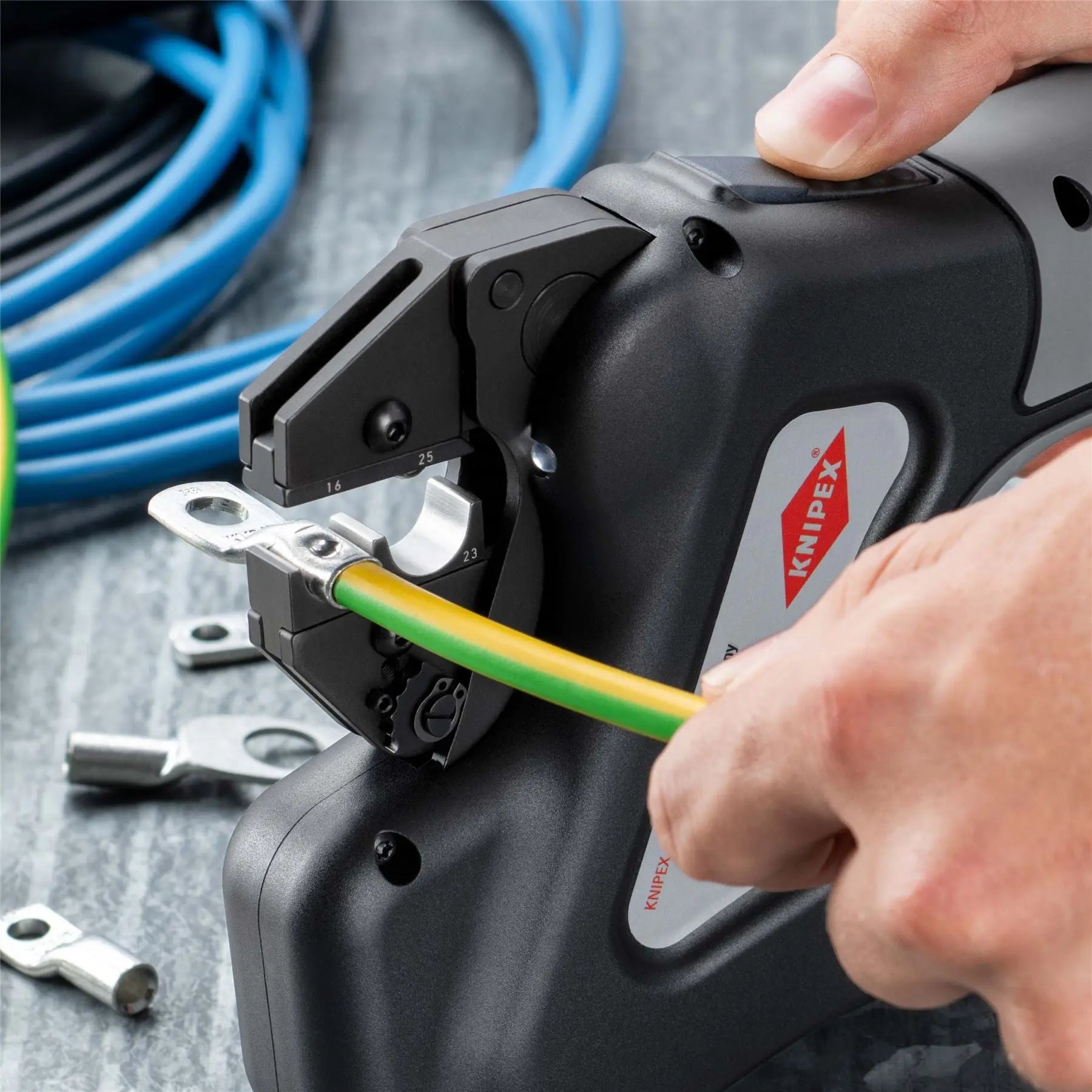 KNIPEX eCrimp Mechanical Crimp System Pliers for Exchangeable Crimping Dies 97 43 E  White Rose Tools