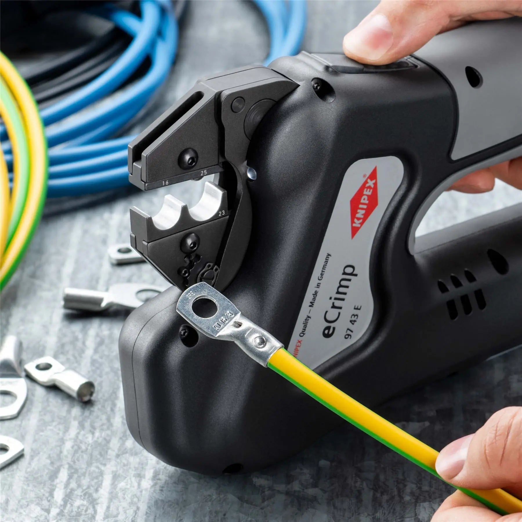 KNIPEX eCrimp Mechanical Crimp System Pliers for Exchangeable Crimping Dies 97 43 E  White Rose Tools