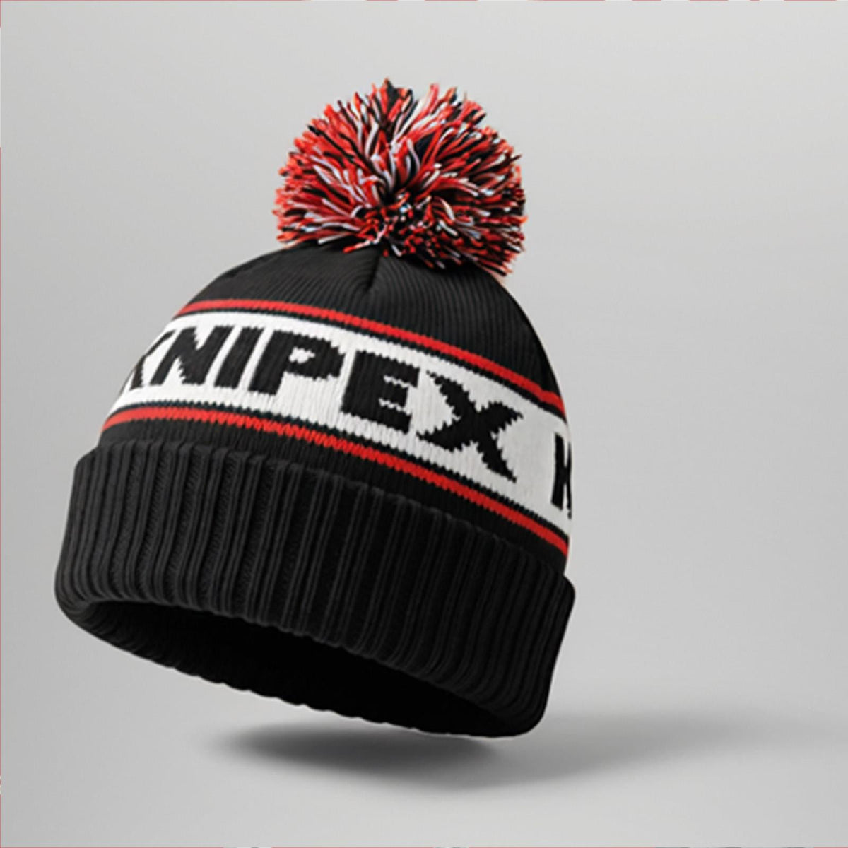 KNIPEX Limited Edition black red and white bobble hat