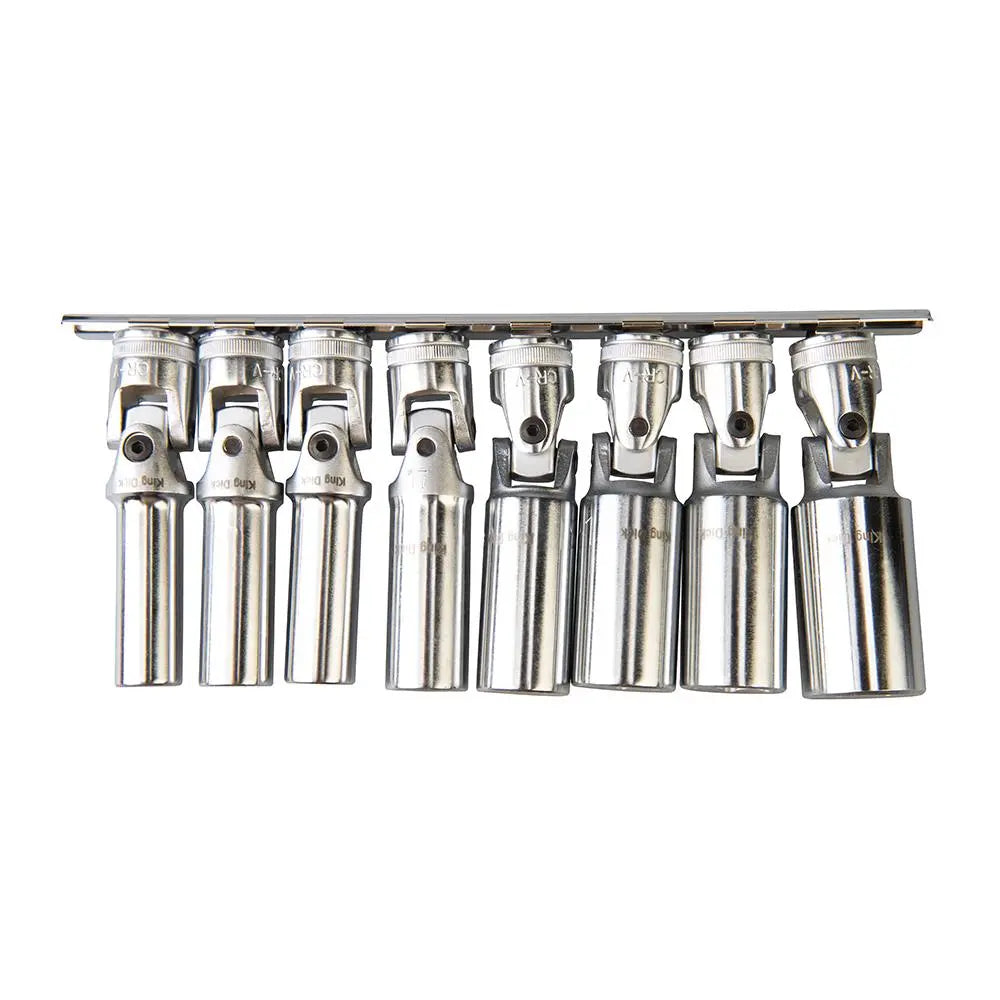 King Dick 1/2" SD Deep Universal Sockets Set Metric 8pce 13 - 24mm HDSMU1324S  White Rose Tools